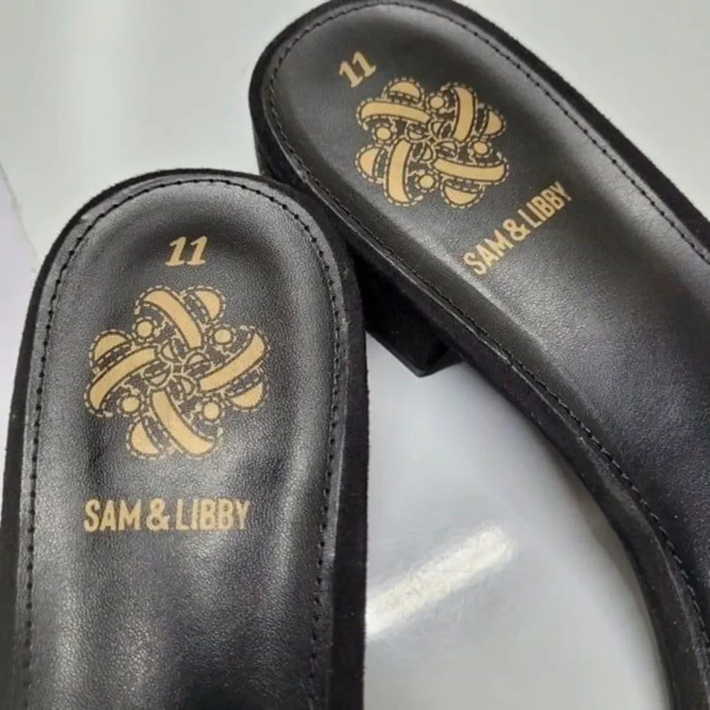 * Sam & Libby size 11 slides new solid black 1
